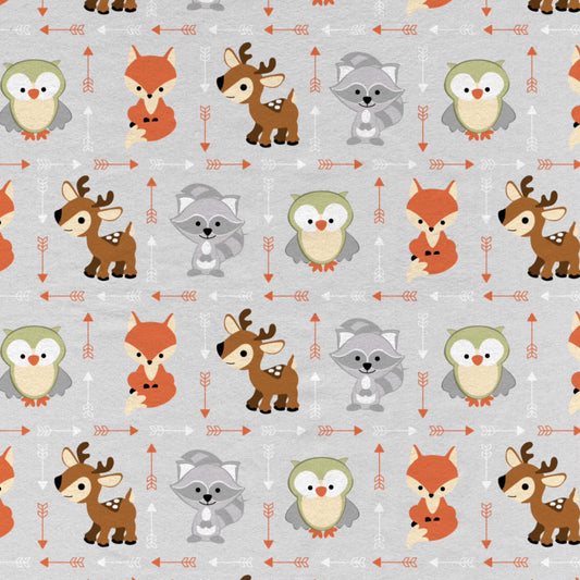 Buddies Patchwork Gray Flanell