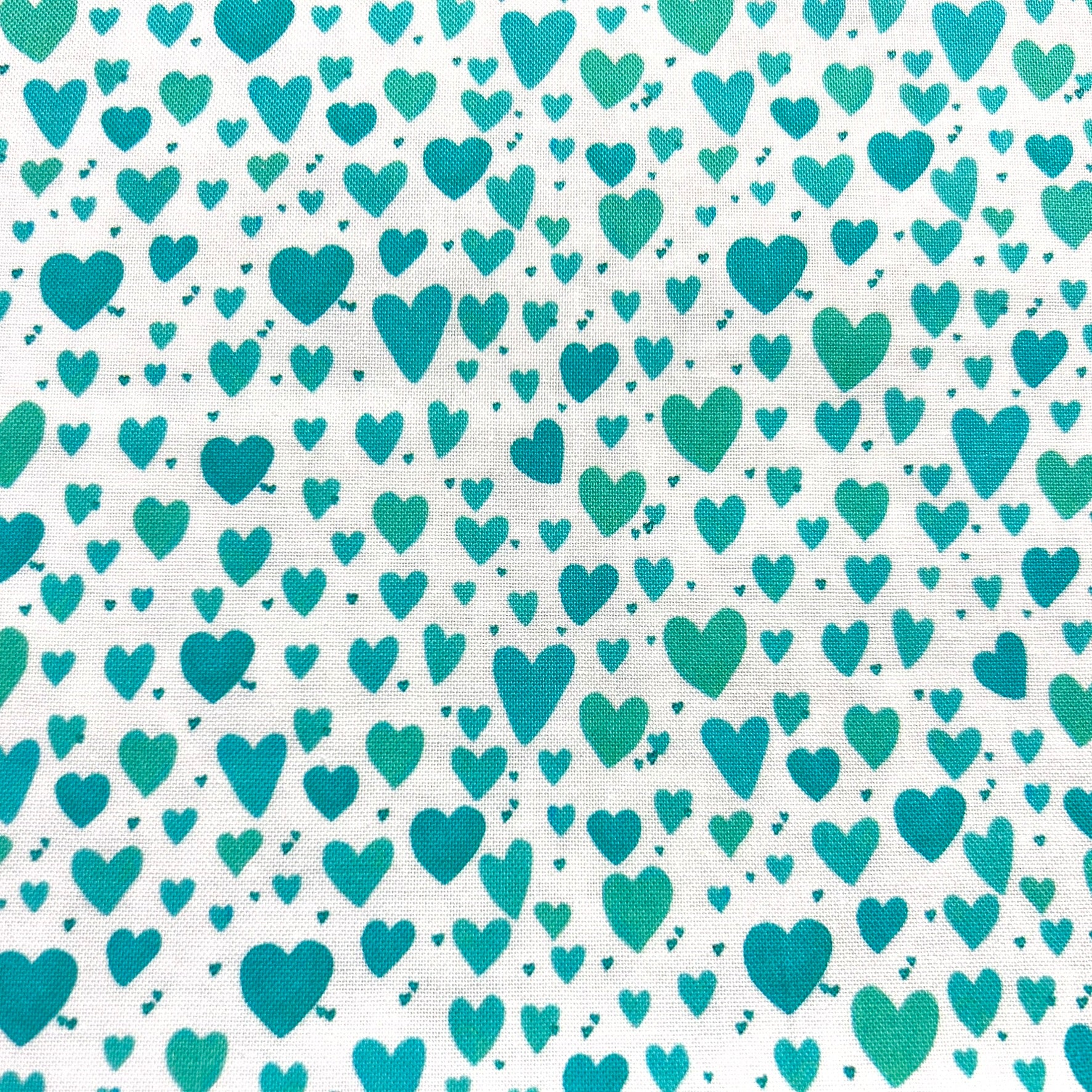 Baumwollstoff Turquoise Playful Hearts Benartex
