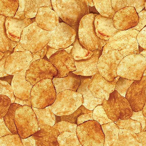Baumwollstoff Potato Chips Barbecue Benartex
