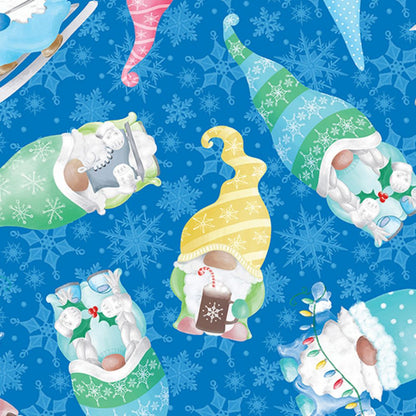 Snowy Gnomes Cobalt Blue