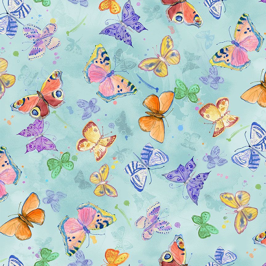Baumwollstoff Tossed Butterflies