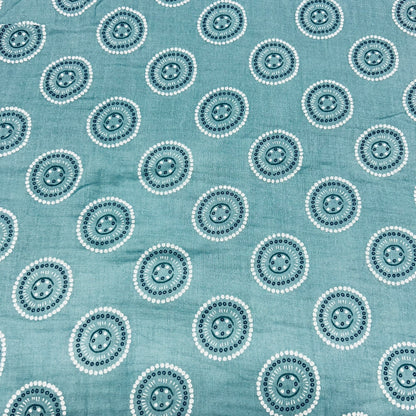 Bekleidungsstoff Button Blue Ballenendstück Swafing GmbH