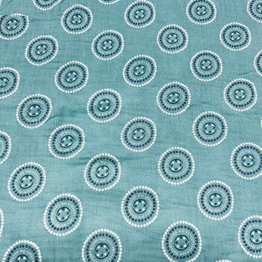 Bekleidungsstoff Button Blue Ballenendstück Swafing GmbH