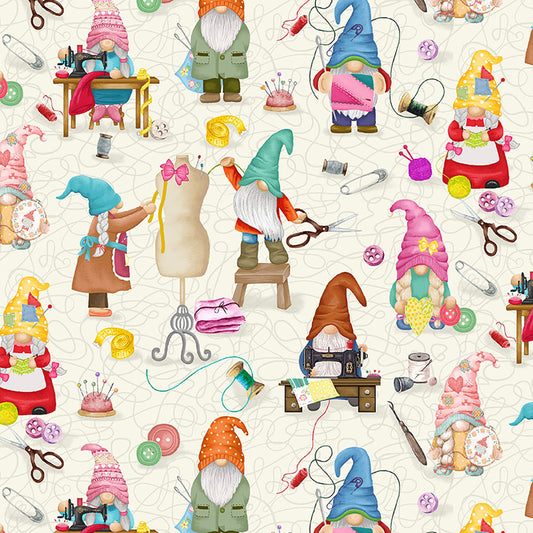 Baumwollstoff Sewing Gnomes Timeless Treasures Fabrics