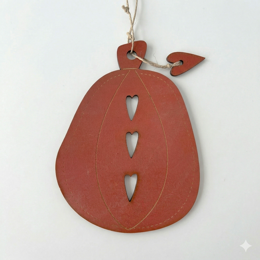 Deko Kürbis rot mit Herzen The Bee Company