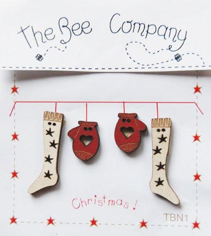 Holzknopf Christmas Stockings The Bee Company