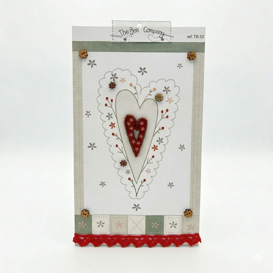 Holzknopf Herz mit Blumen The Bee Company