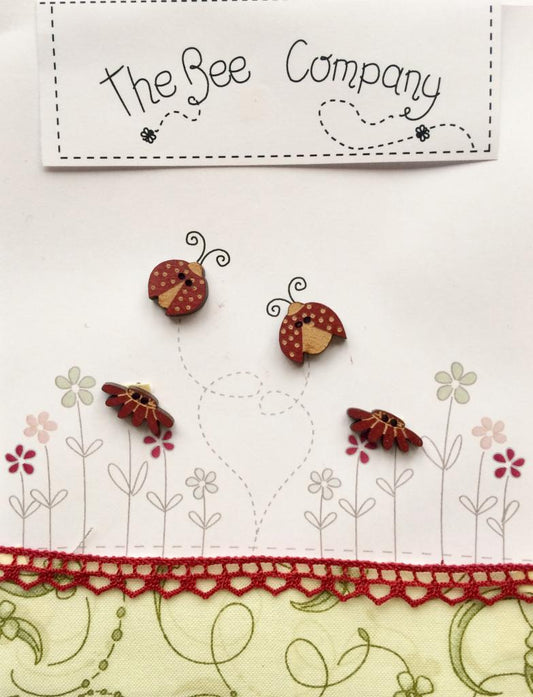 Holzknopf Ladybugs