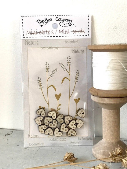Holzknopf Mini Cream Hearts The Bee Company