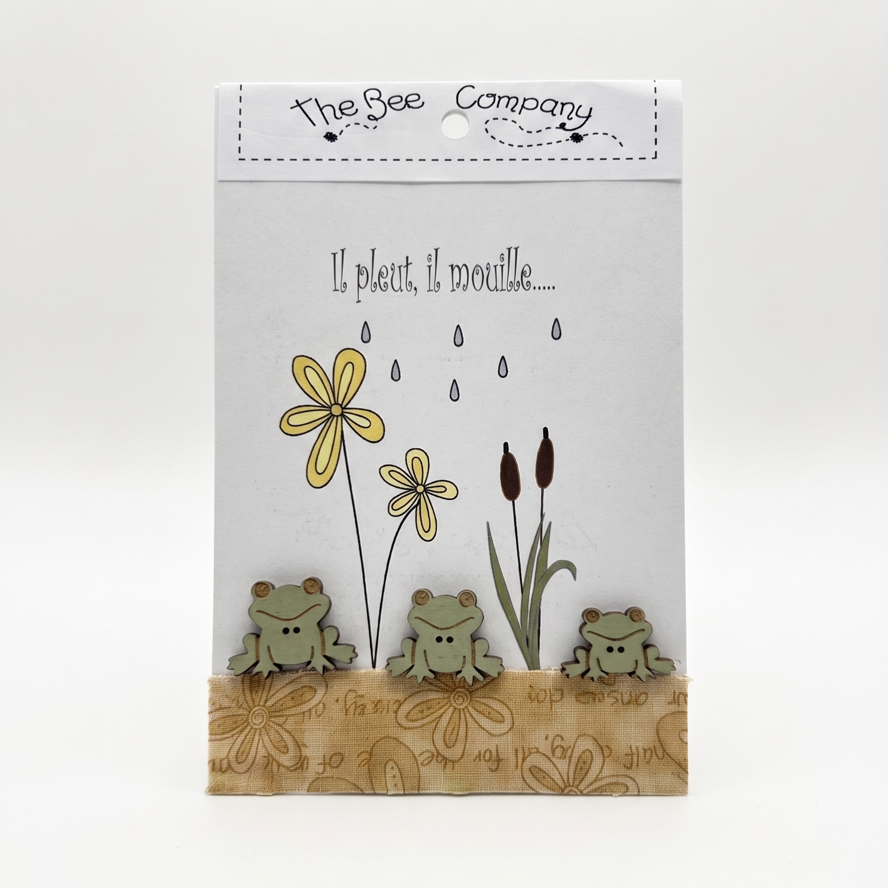 Holzknopf Three Frogs The Bee Company