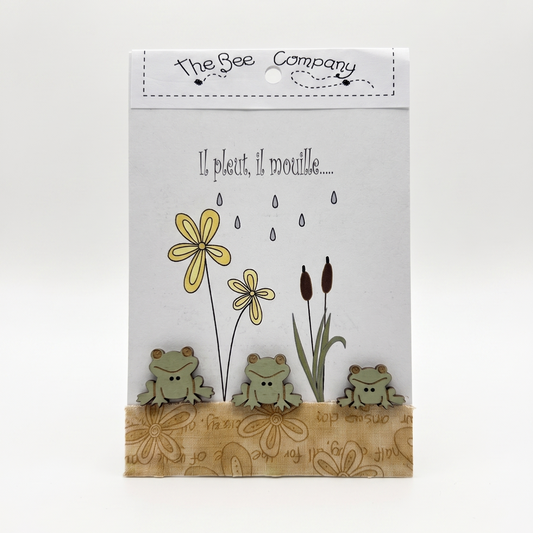 Holzknopf Three Frogs The Bee Company