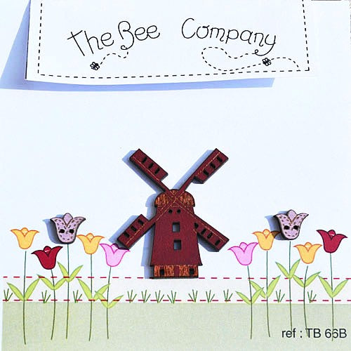 Holzknopf Windmühle The Bee Company