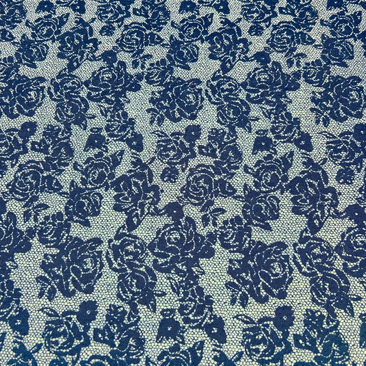 Blue Rose Jersey Stoff