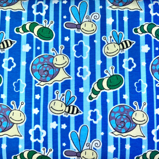 Kleine Gartenfreunde Blau Jersey Stoff Swafing GmbH