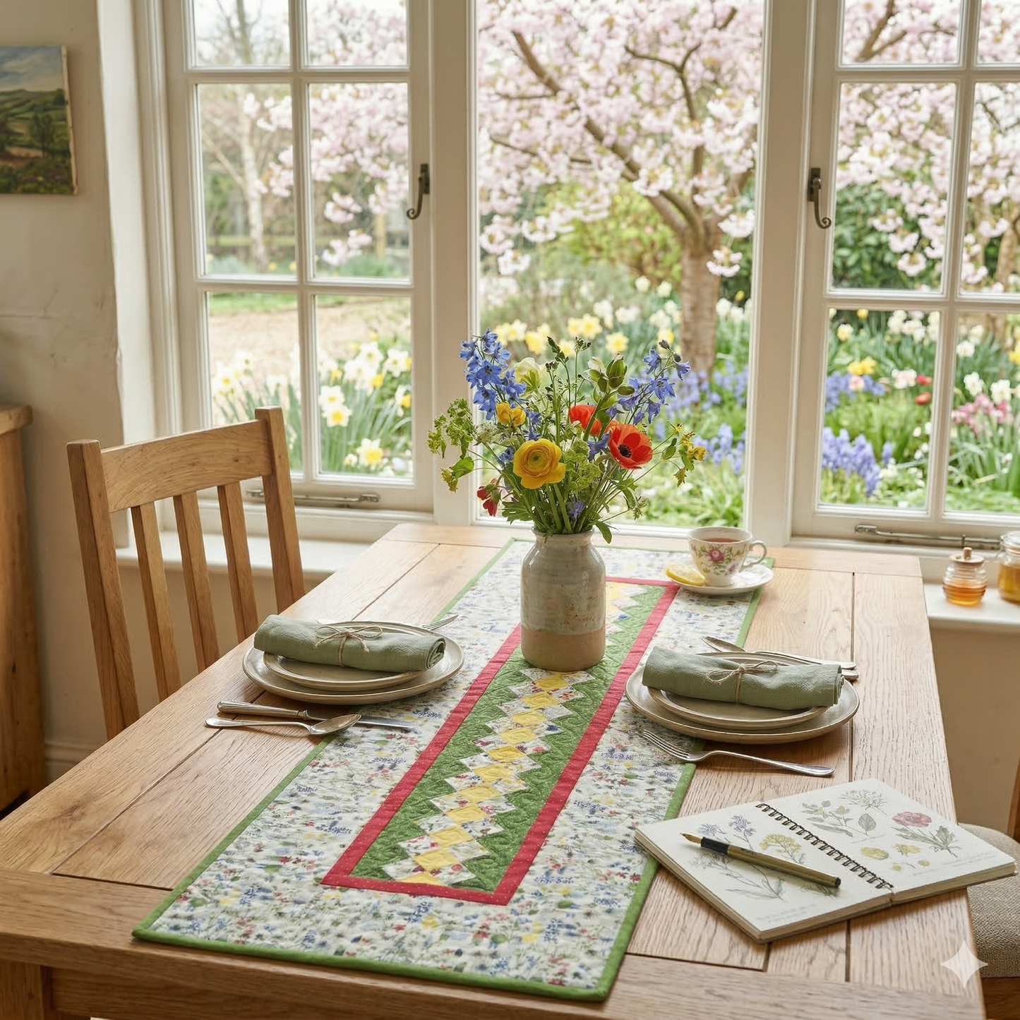 Materialpackung Blumenelfen Tischläufer
