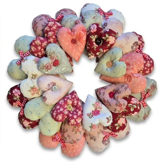 Materialpackung Herzkranz Shabby Roses Gundi's Quilt Heaven