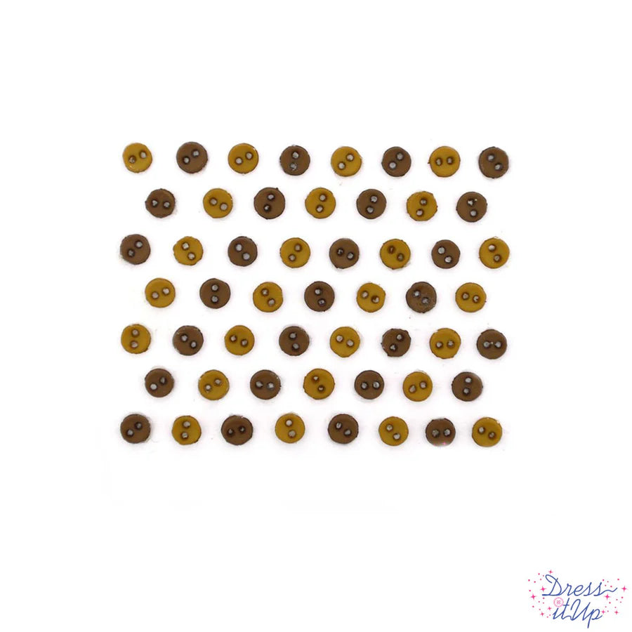 Dekoknopf Micro Mini Round Brown