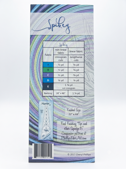 15 Degree Squedge Ruler + Nähanleitung Spikey Phillips Fiber Art