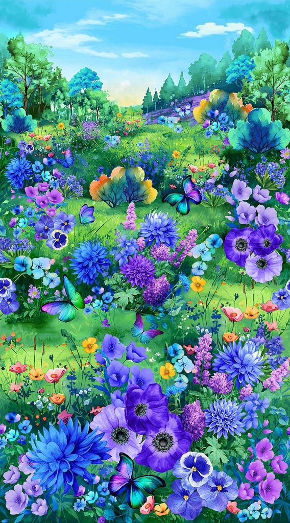 Panel Meadow Bloom Timeless Treasures Fabrics