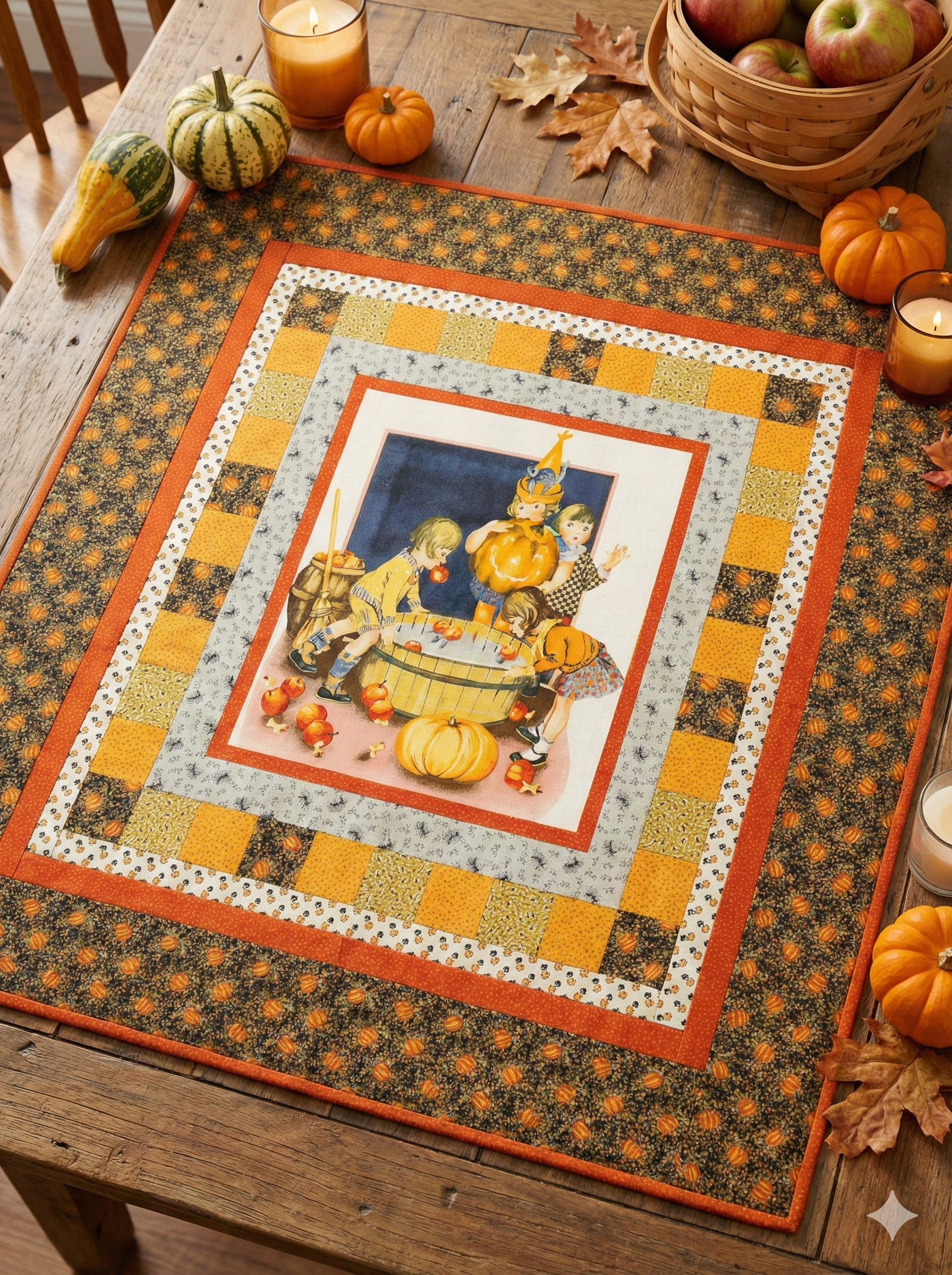 Panel Pumpkin Party Gundi's Quilt Heaven Importeur