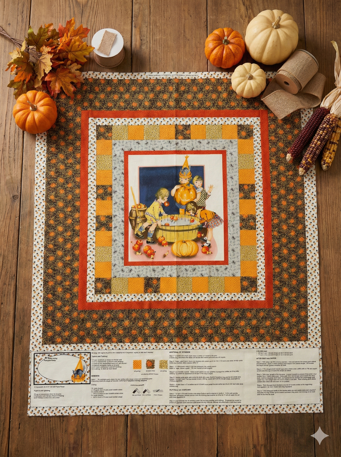 Panel Pumpkin Party Gundi's Quilt Heaven Importeur