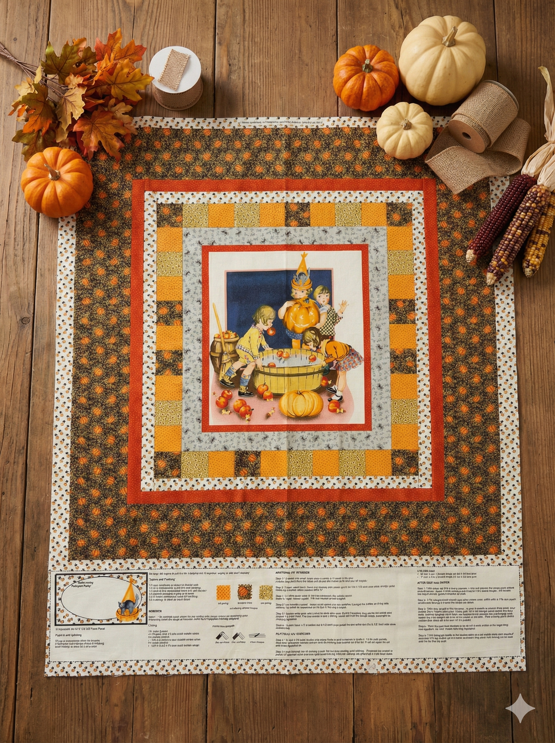 Panel Pumpkin Party Gundi's Quilt Heaven Importeur