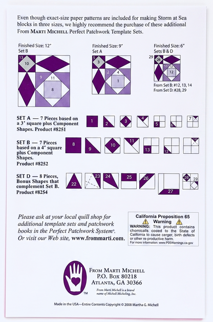 Storm at Sea Diamond Patchwork Template