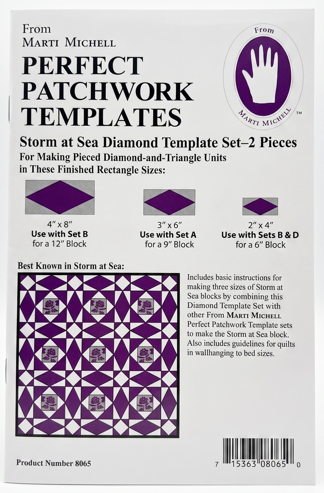 Storm at Sea Diamond Patchwork Template