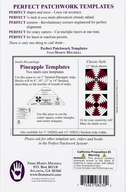 Pineapple 1" Strip Patchwork Templates