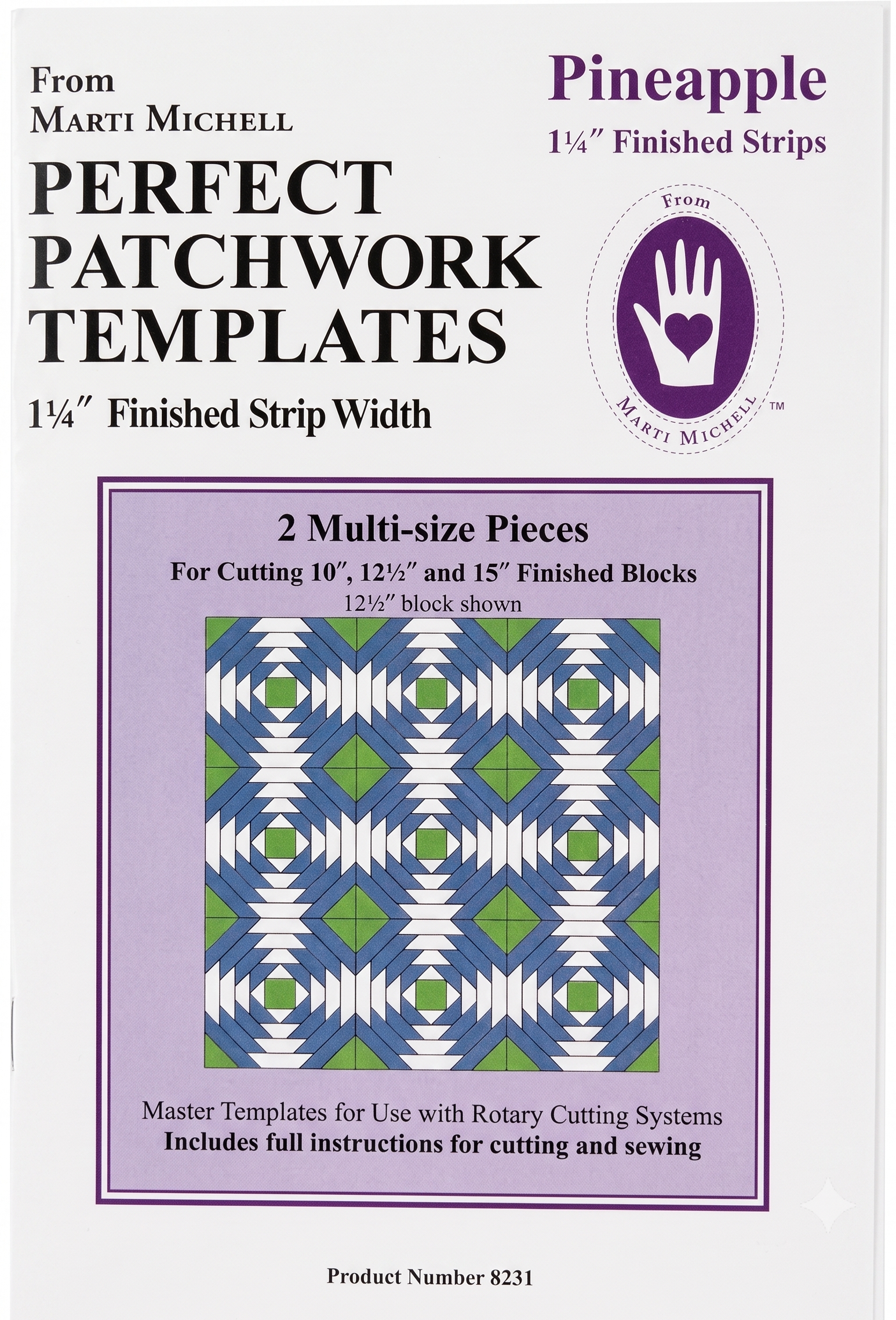 Pineapple 1 1/4" Strip Patchwork Templates Marti Michell