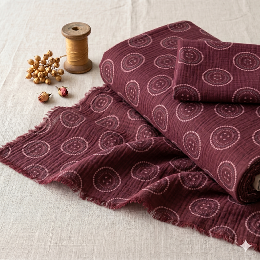 Bekleidungsstoff Button Wine