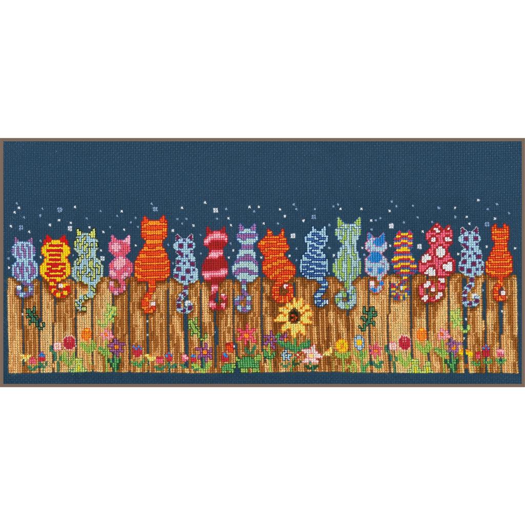 Stickpackung Cats on Fence Vervaco