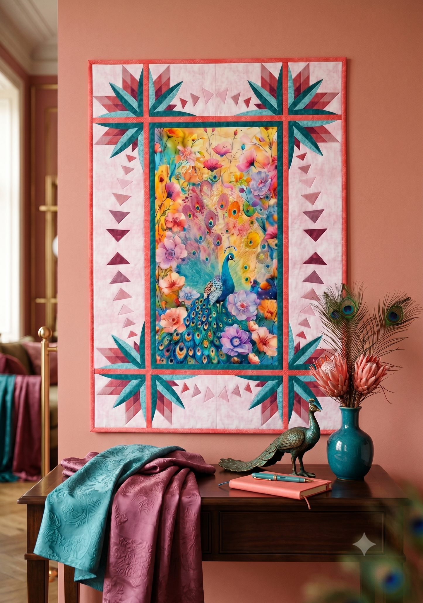 Stoffpaket Peacock Gundi's Quilt Heaven
