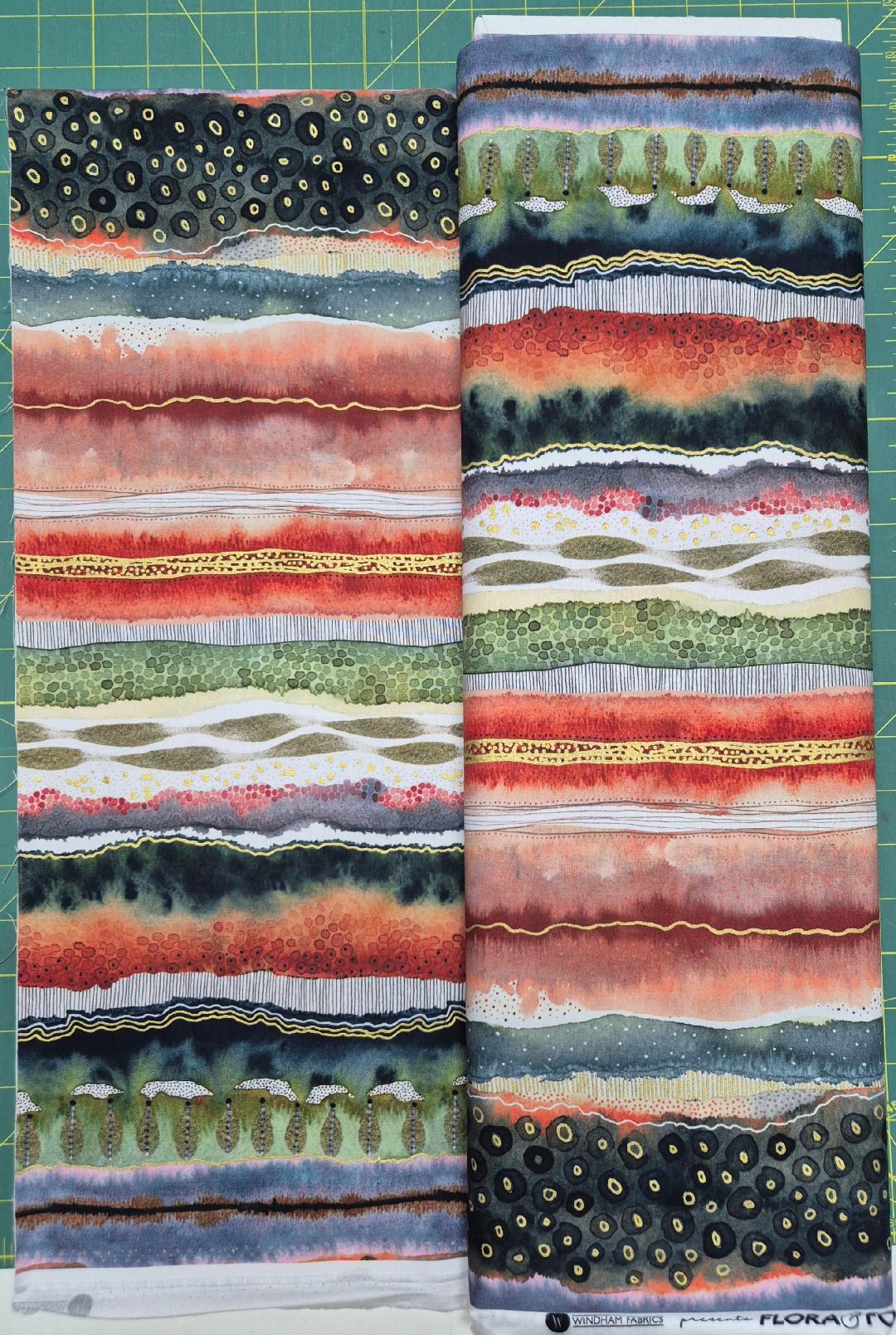 Baumwollstoff FireOpal Stripe Windham Fabrics & Anthology Batiks