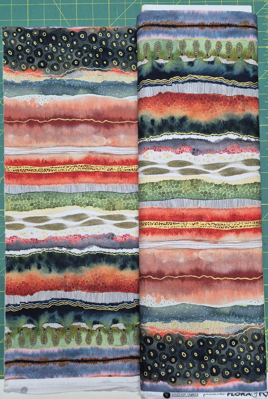 Baumwollstoff FireOpal Stripe Windham Fabrics & Anthology Batiks