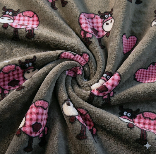 Wellness Fleece Kühe mit Herzen Hemmers Itex