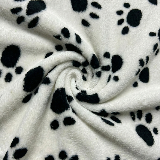 Wellness Fleece schwarze Pfoten auf weiß Hemmers Itex