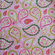 Baumwollstoff Patchworkstoff 50 x 110 cm *Primrose Garden* Paisley Blumen grün rosa weiß pink C4042
