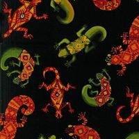 Patchworkstoff Baumwollstoff *Salamander* rot gelb grün schwarz RK-10840-115