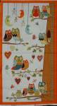 Patchworkstoff Quilt Stoff Messlatte orange Eule *Owl Wonderland* ML Eule