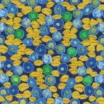 Baumwollstoff Patchworkstoff *Gustav Klimt* Punkte blau grün gold SRKM 21351-74